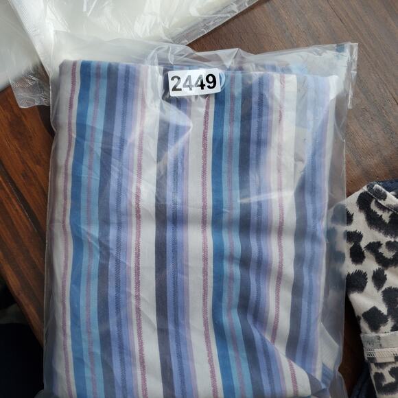 Title Nine Dress Womens Small Blue Purple Striped Short Sleeve Casual Pockets - Picture 8 of 8